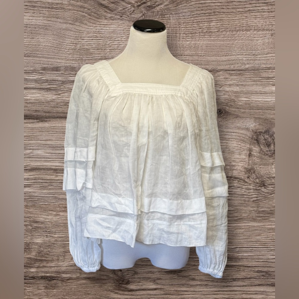 Like new! Banana Republic Women's Ramie Square Neck XSmall White